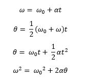 angular kinematic equations