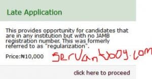 Jamb application letter image