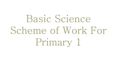 Basic Science Scheme of Work For Primary 1