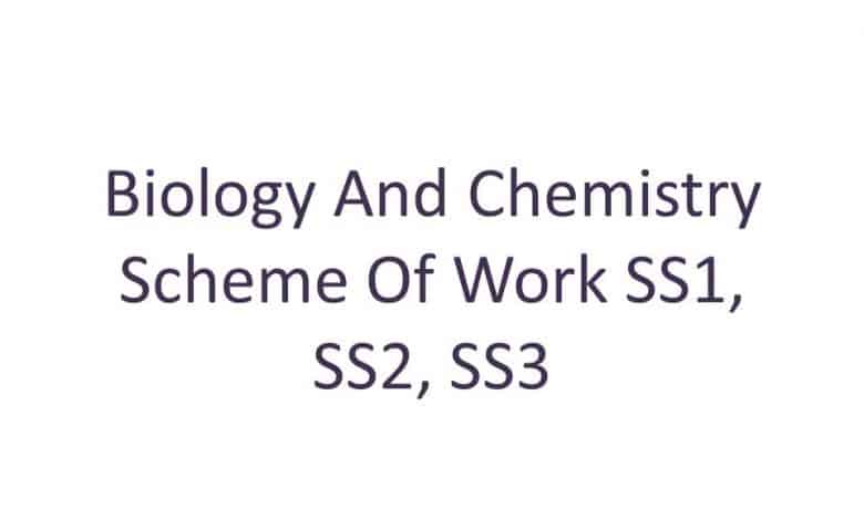 Biology And Chemistry Scheme Of Work SS1