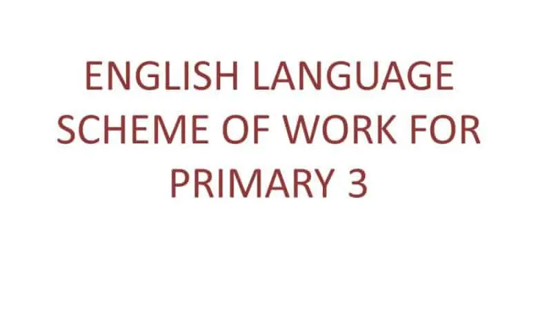 English language scheme of work primary 3