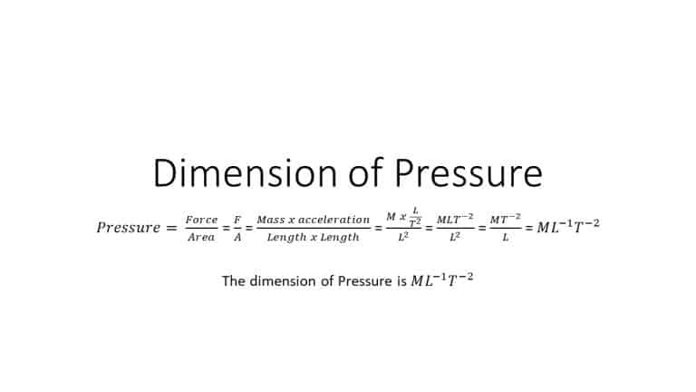 Find The Dimension Of Pressure In Physics