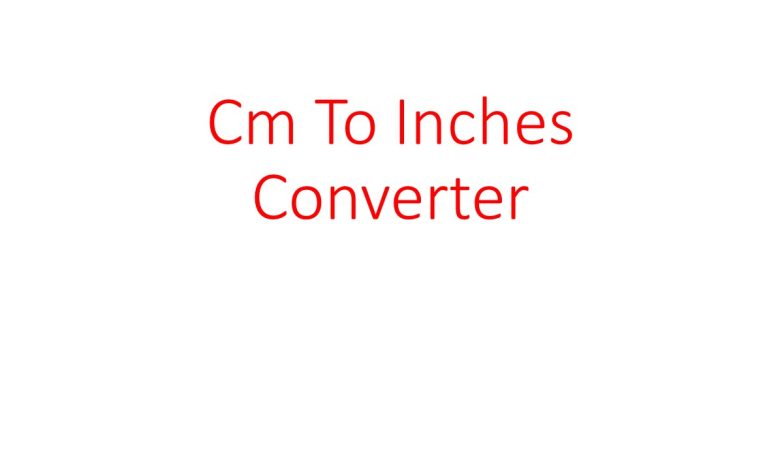 Cm To Inches Converter