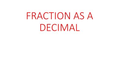 fraction as a decimal