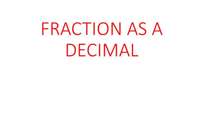 fraction as a decimal
