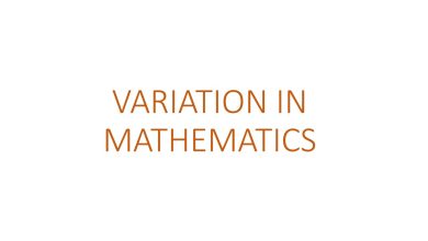 variation in mathematics