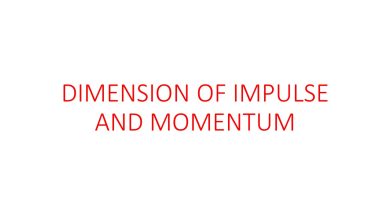 dimension of impulse and momentum